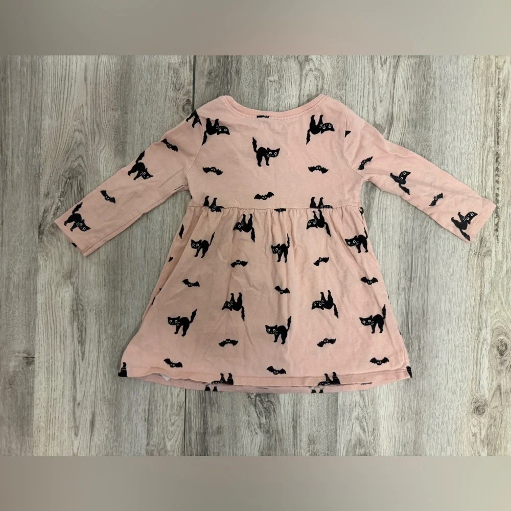 Old Navy Pink Dress with Black Cat Print - Picture 7 of 8